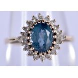 AN 18CT DIAMOND AND SAPPHIRE CLUSTER RING. Size N, weight 2.79g