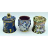 A collection of Carlton ware including a lidded pots and a vase 14cm (5).