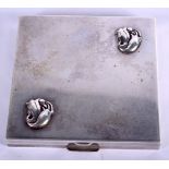 A GEORG JENSEN USA STERLING SILVER COMPACT. 7.5cm x 7.2cm, weight 135g