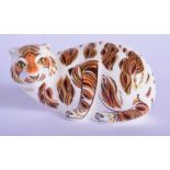 Royal Crown Derby paperweight New Year tiger. 10cm Long