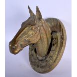 A RARE 1985 GRAND NATIONAL AINTREE WEBSTER WILKINSON BRONZE HORSE PLAQUE. 23 cm x 13 cm.