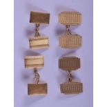 TWO PAIRS OF 9CT GOLD CUFFLINKS. Chester. 8 grams. (4)