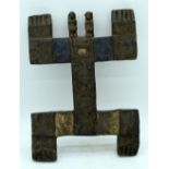 An African wooden Tribal Door lock 37 x 28cm.