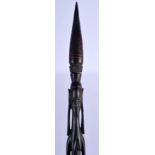 AN AFRICAN TRIBAL CARVED WOOD TRIBAL SPEAR. 100 cm long.