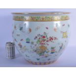 A LARGE CHINESE FAMILLE ROSE PORCELAIN JARDINIERE 20th Century. 38 cm x 38 cm.