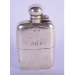 AN ART DECO SILVER HIP FLASK. Birmingham 1923. 171 grams. 12 cm x 7 cm.