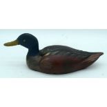 A vintage wooden decoy bird 34 cm.