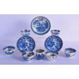 A GROUP OF 18TH CENTURY CHINESE BLUE AND WHITE TEAWARES Qianlong. (10)