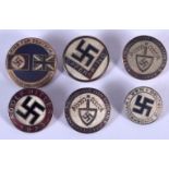 SIX GERMAN MILITARY BADGES. Larges 2.5cm diameter