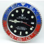 A contemporary Rolex dealership clock 34cm