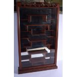 AN EARLY 20TH CENTURY CHINESE CARVED SNUFF BOTTLE DISPLAY CABINET Late Qing/Republic. 80 cm x 45 cm.