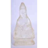 A LATE 19TH CENTURY CHINESE CARVED ROCK CRYSTAL FIGURE OF A BUDDHA Late Qing. 12 cm x 5 cm.