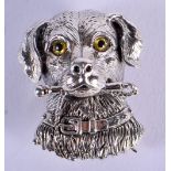 A STERLING SILVER DOG BROOCH, 3cm x 2.5cm, weight 31g