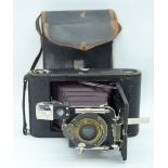 Vintage cased Kodak No 3 Folding pocket Kodak Camera . 21 x 13cm.