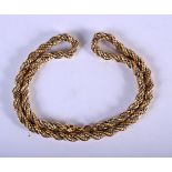 AN ANTIQUE 9CT GOLD ROPE NECKLACE. Hallmarked Sheffield, 45cm long, weight 22.38g