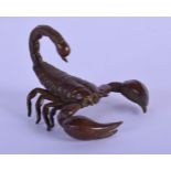 A JAPANESE BRONZE OKIMONO OF A SCORPION. 5cm x 4.2cm, weight 40g