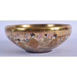 A LATE 19TH CENTURY JAPANESE MEIJI PERIOD SATSUMA BOWL possibly by Kinkozan, well painted with warri