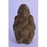 A JAPANESE BRONZE OKIMONO IN THE FORM OF AN APE. 5cm x 2.8cm, weight 135g