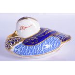 Royal Crown Derby paperweight duck. 12cm Long