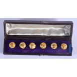 A SET OF SIX ANTIQUE GILT BUTTONS..1cm diameter, weight 10g