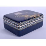 A FINE LATE 19TH CENTURY JAPANESE MEIJI PERIOD CLOISONNE ENAMEL SILVER BOX AND COVER by Hayashi Kode