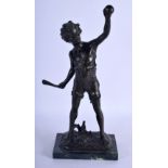 European School (C1920) Bronze, Standing boy. 37 cm high.