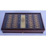 A RARE SET OF 22K GOLD PLATED IMPERIAL HOUSE OF FABERGE DOMINOS within original box. 37 cm x 20 cm.