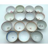 A collection of English 18th Century tea bowls . (15).