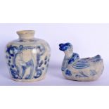 A 17TH CENTURY CHINESE BLUE AND WHITE PORCELAIN STONEWARE JAR Ming, together with an unusual Vietnam