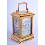A CONTEMPORARY MINIATURE SEVRES STYLE CARRIAGE CLOCK WITH DAY AND DATE DIALS DECORATED WITH CHERUB P