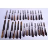 ASSORTED 19TH CENTURY CONTINENTAL CARVED RHINOCEROS HORN CUTLERY in various forms and sizes. Largest