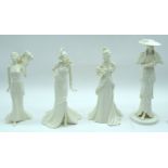 A collection of Coalport figurines from the" In Vogue " collection together with another figurine.