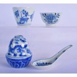 AN 18TH CENTURY JAPANESE EDO PERIOD BLUE AND WHITE PORCELAIN TEABOWL together with a Qianlong bowl e