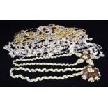A collection of shell necklaces various lengths longest 114cm (20)