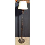 A Wooden Country house Chinoiserie lamp stand 153 x 28cm.