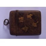 A RARE 19TH CENTURY JAPANESE MEIJI PERIOD KOMAI STYLE MIXED METAL VESTA CASE decorated with scriptur