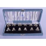 TWELVE VINTAGE SILVER MENU HOLDERS. 159 grams. 3 cm x 2.5 cm. (12)