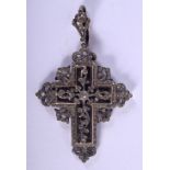 A JEWELLED CRUCIFIX. 8cm x 5cm 22g