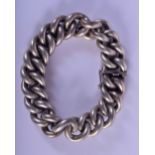 A CONTINENTAL SILVER CURB LINE BRACELET. 22cm long, weight 82g