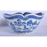 A LATE 18TH CENTURY CHINESE BLUE AND WHITE PORCELAIN BOWL Late Qianlong/Jiaqing. 22 cm wide.