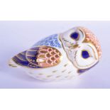 Royal Crown Derby paperweight owl. 13cm Long