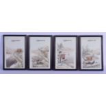 FOUR CHINESE REPUBLICAN PERIOD PORCELAIN LANDSCAPE PLAQUES painted with snowy landscapes. 20 cm x 15