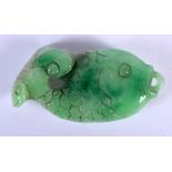 A CONTEMPORARYJADE FISH PENDANT. 7.5cm long