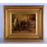 European School (19th Century) Oil on canvas, Interior scene. Image 37 cm x 32 cm.