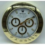 A contemporary Rolex dealership clock 34cm