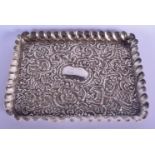 A LATE VICTORIAN SILVER TRAY. Birmingham 1896. 195 grams. 24 cm x 18 cm.