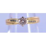 AN 18CT GOLD AND DIAMOND SOLITAIRE RING. 4 grams. I/J.