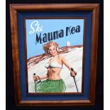 A framed print by Garry Palm of Mauna Kea Hawaii 61 x 45 cm