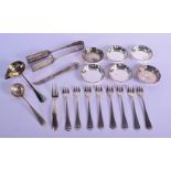 A SET OF BELGIAN WISKEMANN SILVER PLATED DISHES together with asparagus tongs etc. (qty)