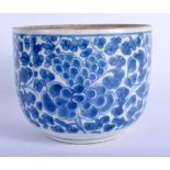 AN EARLY 18TH CENTURY CHINESE BLUE AND WHITE PORCELAIN POTICHE Kangxi/Yongzheng, painted with grapes